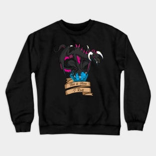 Black Dragon with D20 die "This is How I Roll" Crewneck Sweatshirt